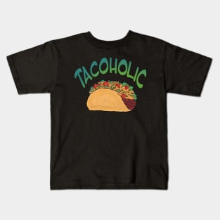 Tacoholic fun graphic taco design Kids T-Shirt